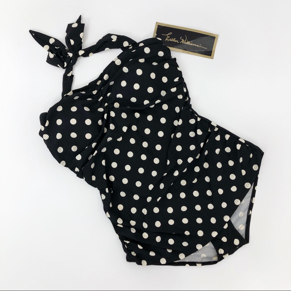 Esther Williams Retro Polka Dot One Piece Swimsuit
